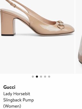 Gucci Patent Nude-Beige Horsebit Slingback Block Heel (new in box)